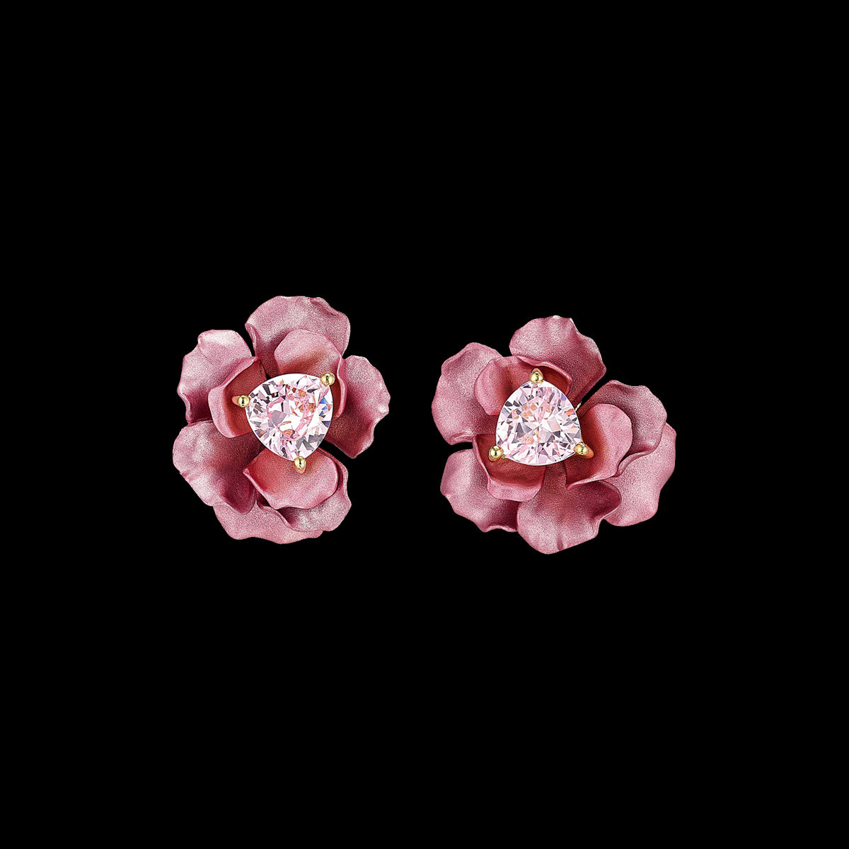 Blush Rose Studs, Earrings, Anabela Chan Joaillerie - Fine jewelry with laboratory grown and created gemstones hand-crafted in the United Kingdom. Anabela Chan Joaillerie is the first fine jewellery brand in the world to champion laboratory-grown and created gemstones with high jewellery design, artisanal craftsmanship and a focus on ethical and sustainable innovations.